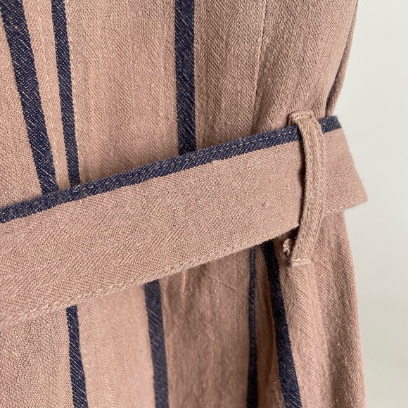 Simons Linen Blend Lined Jumpsuit With Adjustable Straps And Waist Sash | Small - Picture 14 of 14